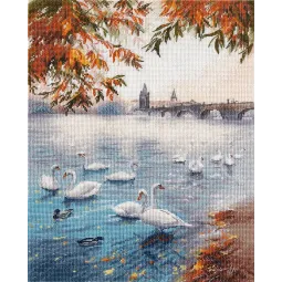 Kryželiu siuvinėjimo rinkinys „Rudens pakrantė“ S1647