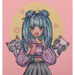 Cross stitch kit KLART "Pink mood" KL8-557