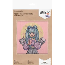 Набор для вышивания крестиком KLART «Розовое настроение» KL8-557