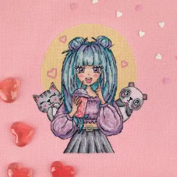 Kit de point de croix KLART "Pink mood" KL8-557