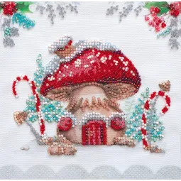 Mini kit de broderie avec des perles - Magie d'hiver 15x15 cm AAM-217