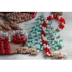 Mini kit de broderie avec des perles - Magie d'hiver 15x15 cm AAM-217