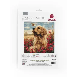 Kryželiu siuvinėjimo rinkinys "Susitikimas žydinčiame lauke" 25x25cm SBU5073