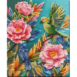 Haupt-Perlstickerei-Set Frühlingsrummel (Deco Scenes) 24x30 cm AAB-924