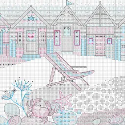 Cross stitch kit Beach Huts D70-35446