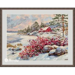 Siuvinėjimo kryželiu rinkinys "Ežero namas" 30x40 cm SK261