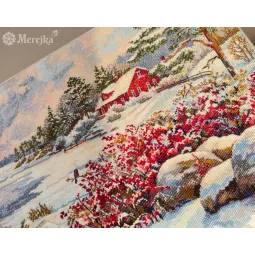 Siuvinėjimo kryželiu rinkinys "Ežero namas" 30x40 cm SK261