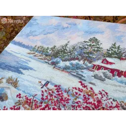 Siuvinėjimo kryželiu rinkinys "Ežero namas" 30x40 cm SK261