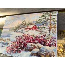 Kit de point de croix "The Lake House" 30x40 cm SK261