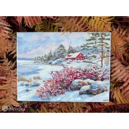 Siuvinėjimo kryželiu rinkinys "Ežero namas" 30x40 cm SK261