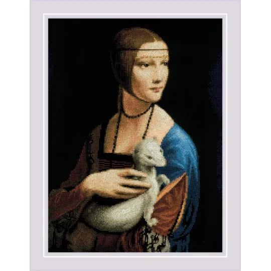Kit de point de croix "Dame à l'hermine d'après le tableau de L. da Vinci" 30x40 cm SR2222