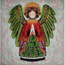 Vidutinio dydžio rinkinys su karoliukų siuvinėjimu - Kalėdų stebuklo sergėtojas (Deco Scenes) 20x20 cm AAMB-114