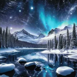 Diamond Painting rinkinys "Magical Northern Lights" 40x40 cm WD3205