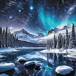 Diamond Painting rinkinys "Magical Northern Lights" 40x40 cm WD3205