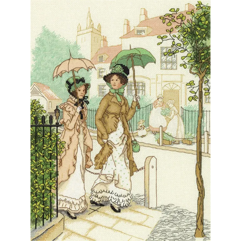 Kreuzstich-Set PANNA "Damen beim Spaziergang" PVH-7147