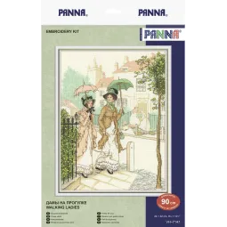 Kryželiu siuvinėjimo rinkinys PANNA "Panelės pasivaikščiojime" PVH-7147