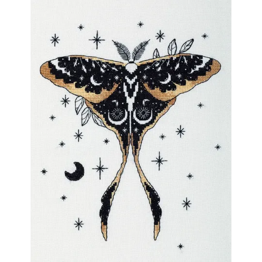 Kit de point de croix PANNA "Black Gold. Moth" PJ-7495