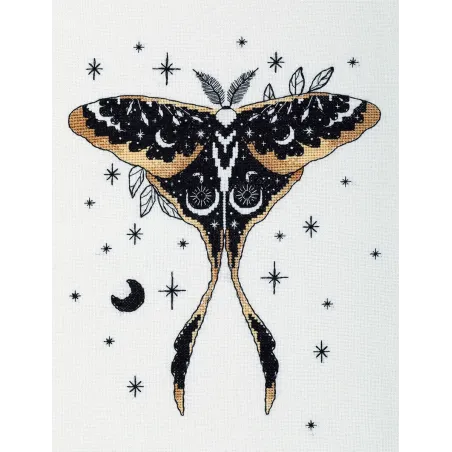 Kit de point de croix PANNA "Black Gold. Moth" PJ-7495