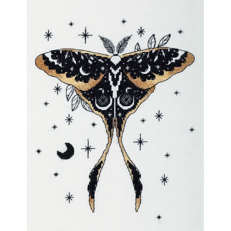 Kit de point de croix PANNA "Black Gold. Moth" PJ-7495