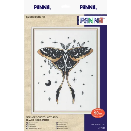 Kit de point de croix PANNA "Black Gold. Moth" PJ-7495