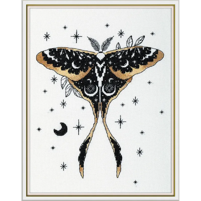 Kit de point de croix PANNA "Black Gold. Moth" PJ-7495