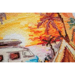 Kits de point de croix - Aventures à la plage (Scènes déco) 22x20 cm AAH-241