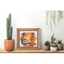 Kryželio siuvinėjimo rinkiniai - Nuotykiai paplūdimyje (Deco Scenes) 22x20 cm AAH-241