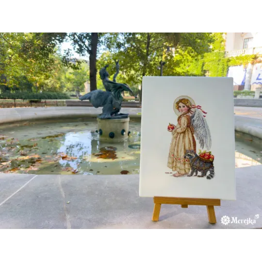 Kryželiu siuvinėjimo rinkinys Tai obuolių rinkimo metas 17x27 SK259B