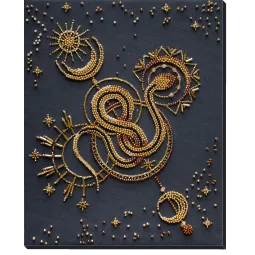 Hauptperlen-Stickset Goldener Talisman (Dekoszenen) 20x25 cm AAB-921