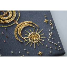 Kit de broderie de perles principal Talisman doré (Scènes déco) 20x25 cm AAB-921