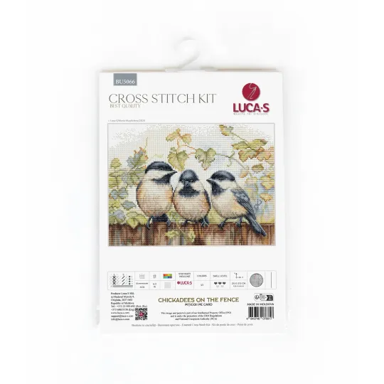Kit de point de croix mésanges sur la clôture 24x17,5cm SBU5066