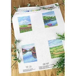 Aida 14 canvas with preprinted pattern "Landscapes" SSK-127