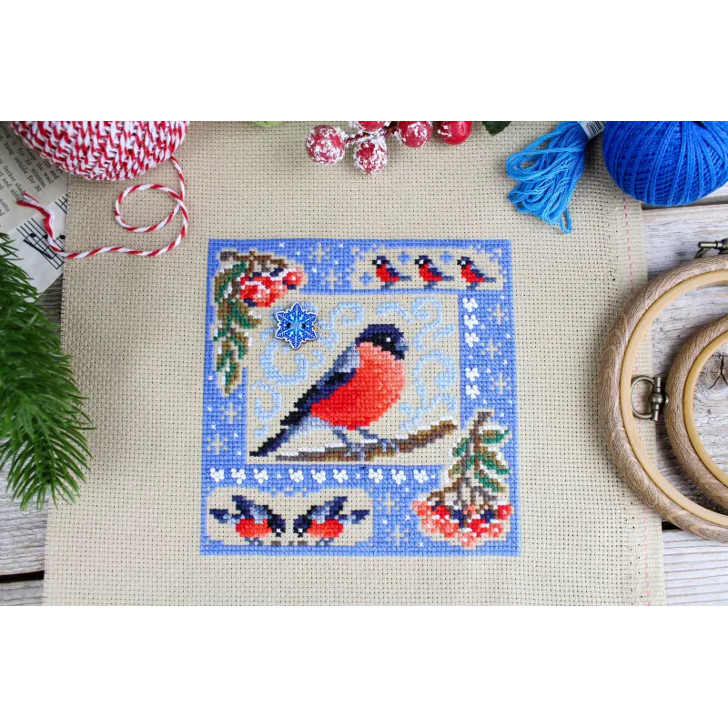 Kit de point de croix "Mini sampler. Composition hiver" SNV-946