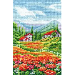 Cross stitch kit "Landscape with poppies" SANP-66