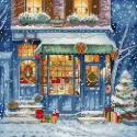 Kit de point de croix Cadeaux de Noël Shop 21x21cm SLETIL8109