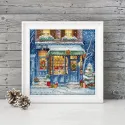 Kit de point de croix Cadeaux de Noël Shop 21x21cm SLETIL8109
