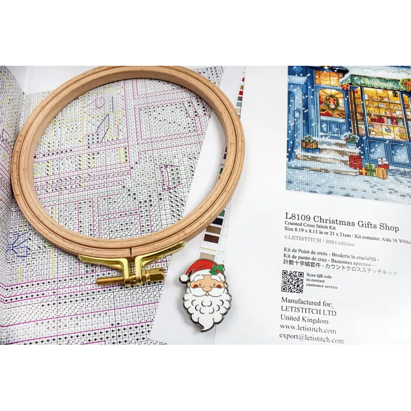Kit de point de croix Cadeaux de Noël Shop 21x21cm SLETIL8109
