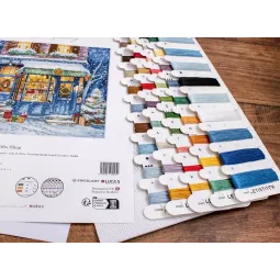 Набор для вышивания крестиком Рождественские подарки Магазин 21x21см SLETIL8109