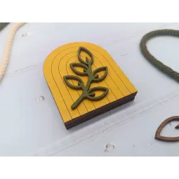 Деревянный футляр для игл. Бохо желтый KF056/111Y