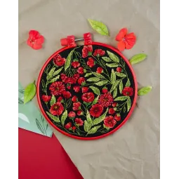 Kits de point de croix avec cercle inclus Danse des fleurs 17x17 cm AAHM-079