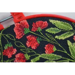 Cross-stitch kits with Hoop Included Flower dance 17x17 cm AAHM-079