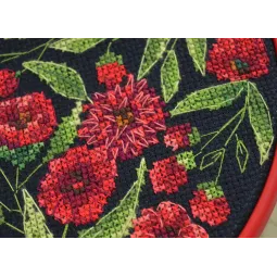 Cross-stitch kits with Hoop Included Flower dance 17x17 cm AAHM-079