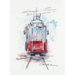 Siuvinėjimo kryželiu rinkinys PANNA "Miesto tramvajus" PGM-1923