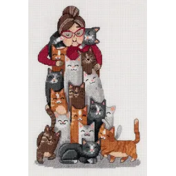 Cross stitch kit KLART "There can never too many cats" KL8-541