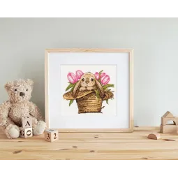 Cross stitch kit KLART "Bunny in a hat" KL8-517