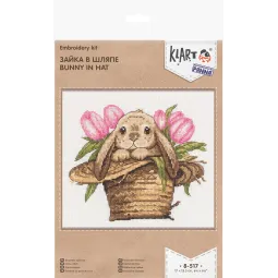 Kryželiu siuvinėjimo rinkinys KLART "Zuikis su skrybėle" KL8-517