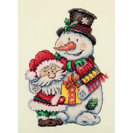 Kreuzstich-Set KLART "Schneemann und Weihnachtsmann" KL8-507