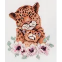 Kreuzstich-Set KLART "Mutter und Kind Leoparden" KL8-506