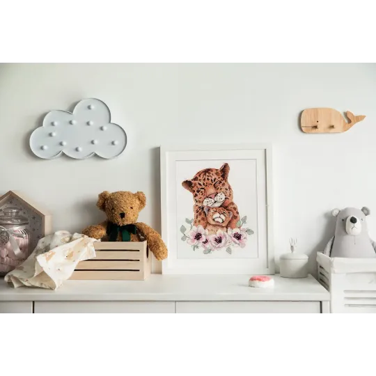 Kreuzstich-Set KLART "Mutter und Kind Leoparden" KL8-506