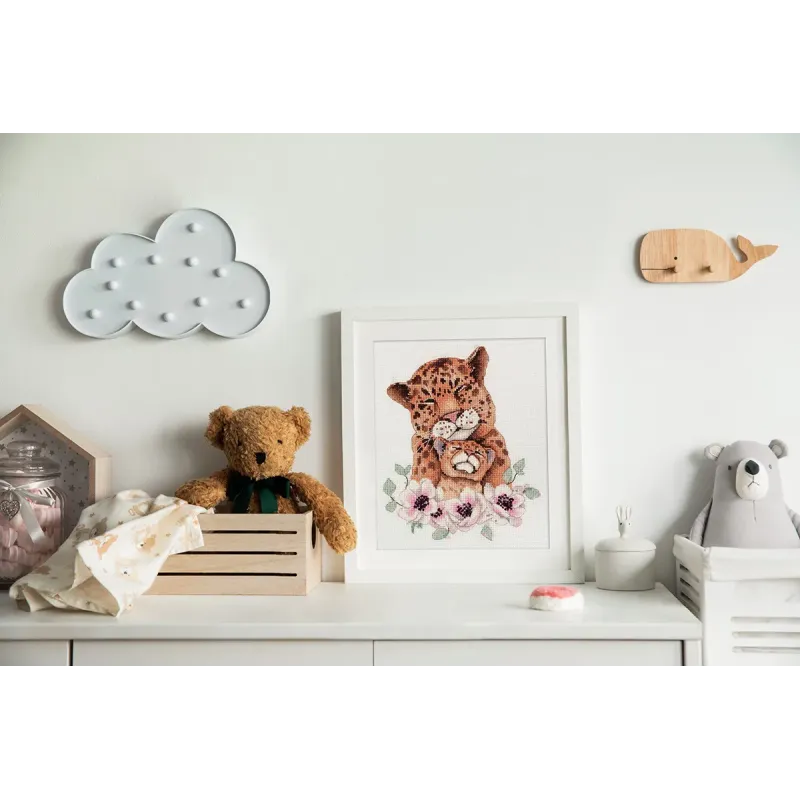 Kreuzstich-Set KLART "Mutter und Kind Leoparden" KL8-506